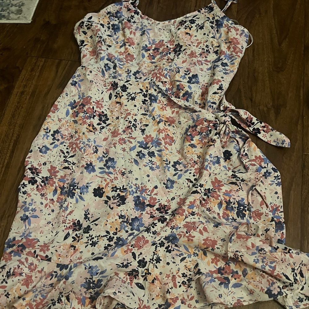 Floral Wrap Dress with Tie Waist